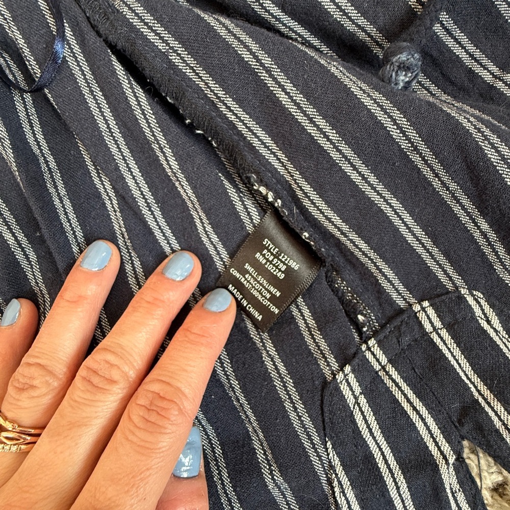 Skies Are Blue Cinch Vest Striped Blue White Plus Size XXLarge - Picture 9 of 10